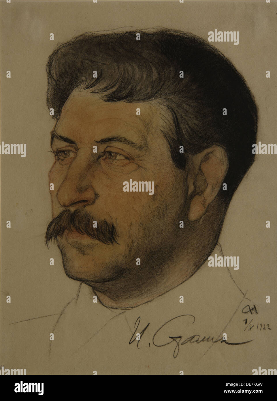 Portrait de Joseph Staline (1879-1935), 1922. Artiste : Andreev, Nikolaï Andreïevitch (1873-1932) Banque D'Images