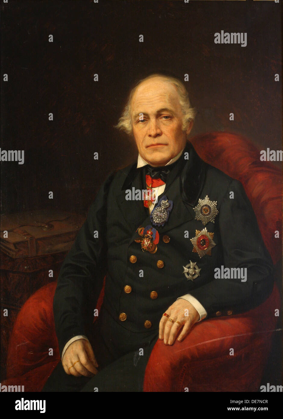 Portrait du Comte Dmitri Nikolaïevitch Bludov (1785-1864), milieu du 19e cen.. Artiste : Anonyme Banque D'Images