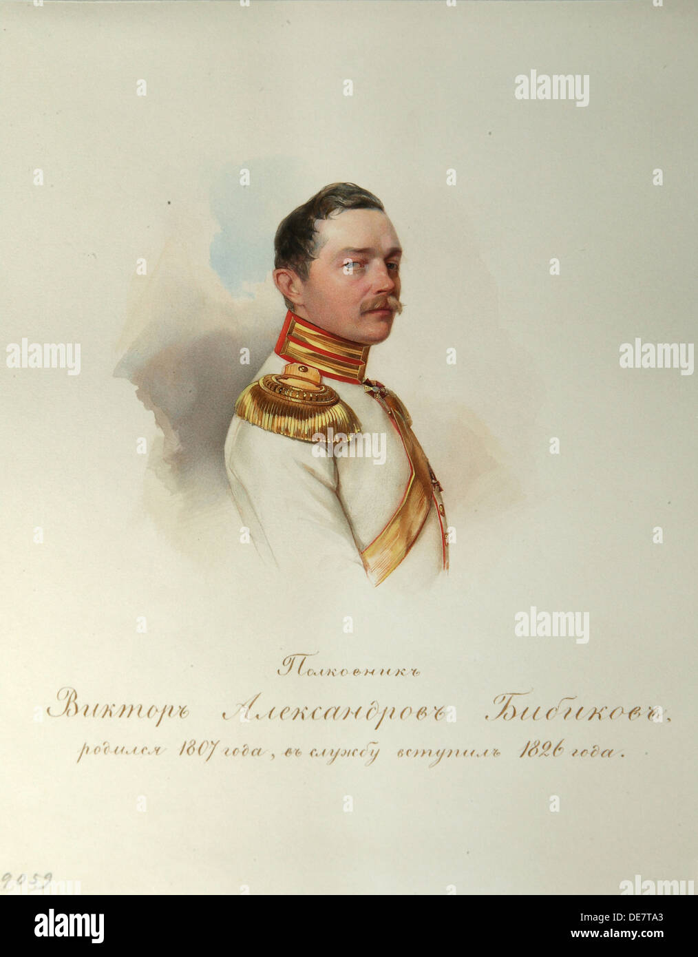 Portrait de Viktor Alexandrovitch Bibikov (1807-1883) (tiré de l'Album de la cavalerie de la Garde Impériale), 1846-1849. Artiste : Hau (Gau), Vladimir Ivanovitch ( Banque D'Images