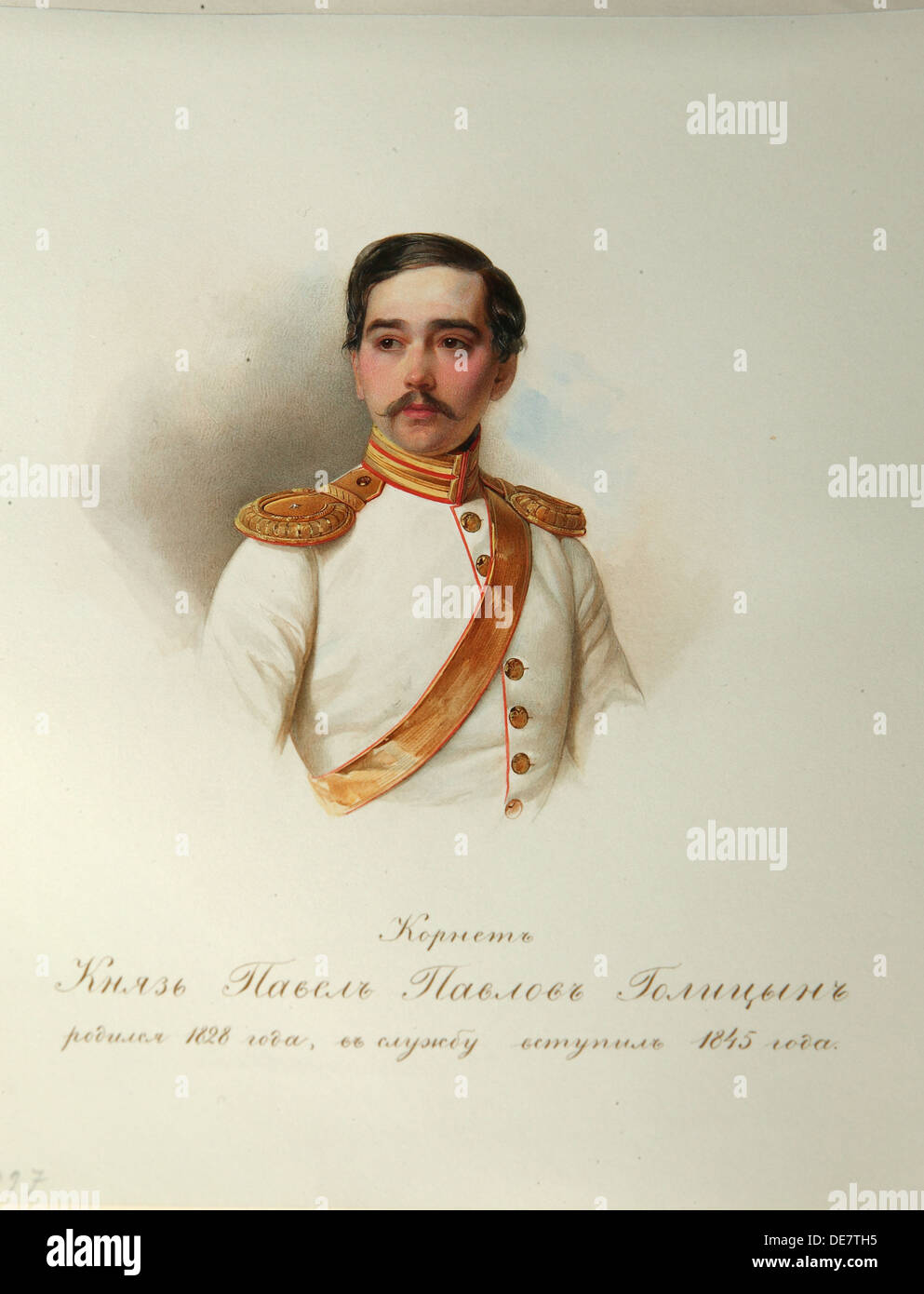 Portrait du Comte Pavel Pavlovitch Golitsyn (1828-1882) (tiré de l'Album de la cavalerie de la Garde Impériale), 1846-1849. Artiste : Hau (Gau), Vladimir Ivanovitch Banque D'Images