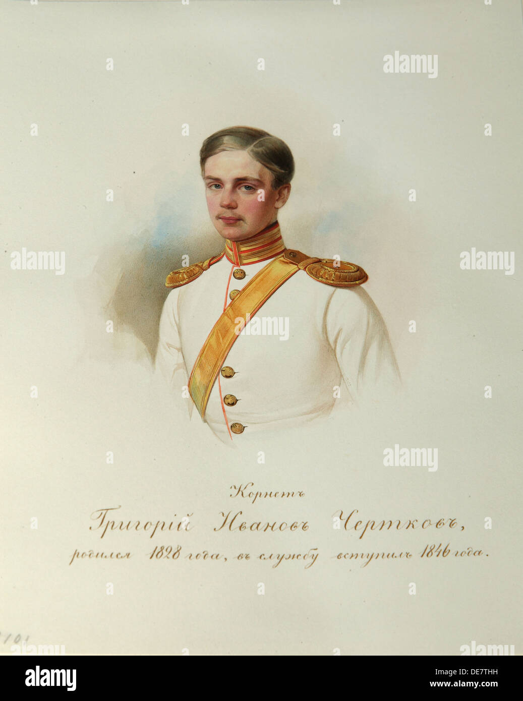 Portrait de Grigori Ivanovitch Chertkov (1828-1884) (tiré de l'Album de la cavalerie de la Garde Impériale), 1846-1849. Artiste : Hau (Gau), Vladimir Ivanovitch (18 Banque D'Images