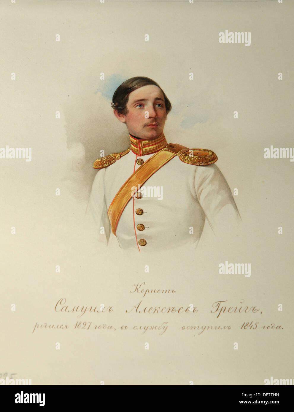 Portrait de Samuel Alexeyevitch Greig (1827-1887) (tiré de l'Album de la cavalerie de la Garde Impériale), 1846-1849. Artiste : Hau (Gau), Vladimir Ivanovitch (18 Banque D'Images