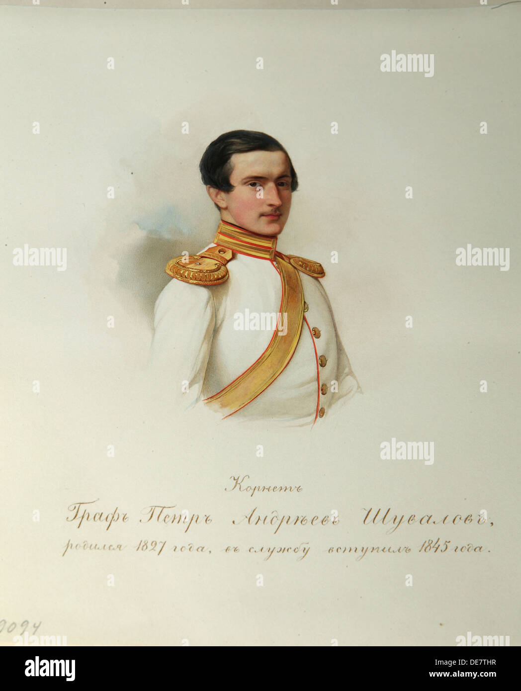 Portrait of Count Count Piotr Andreïevitch Chouvalov (1827-1889) (tiré de l'Album de la cavalerie de la Garde Impériale), 1846-1849. Artiste : Hau (Gau), Vladimir I Banque D'Images