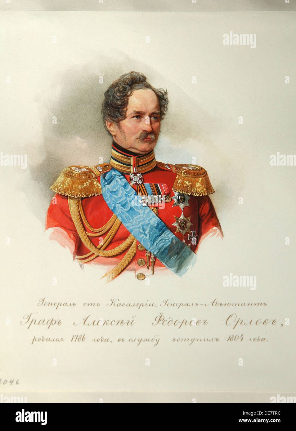 Portrait du Prince Alexeï Fiodorovitch Orlov (1787-1862) (tiré de l'Album de la cavalerie de la Garde Impériale), 1846-1849. Artiste : Hau (Gau), Vladimir Ivanovic Banque D'Images