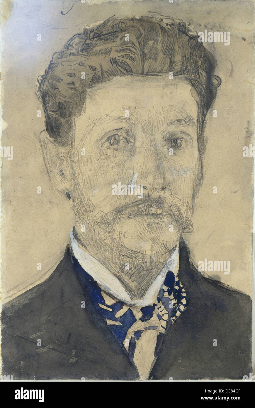 Autoportrait, 1904-1905. Artiste : Mikhail Alexandrovitch Vroubel, (1856-1910) Banque D'Images