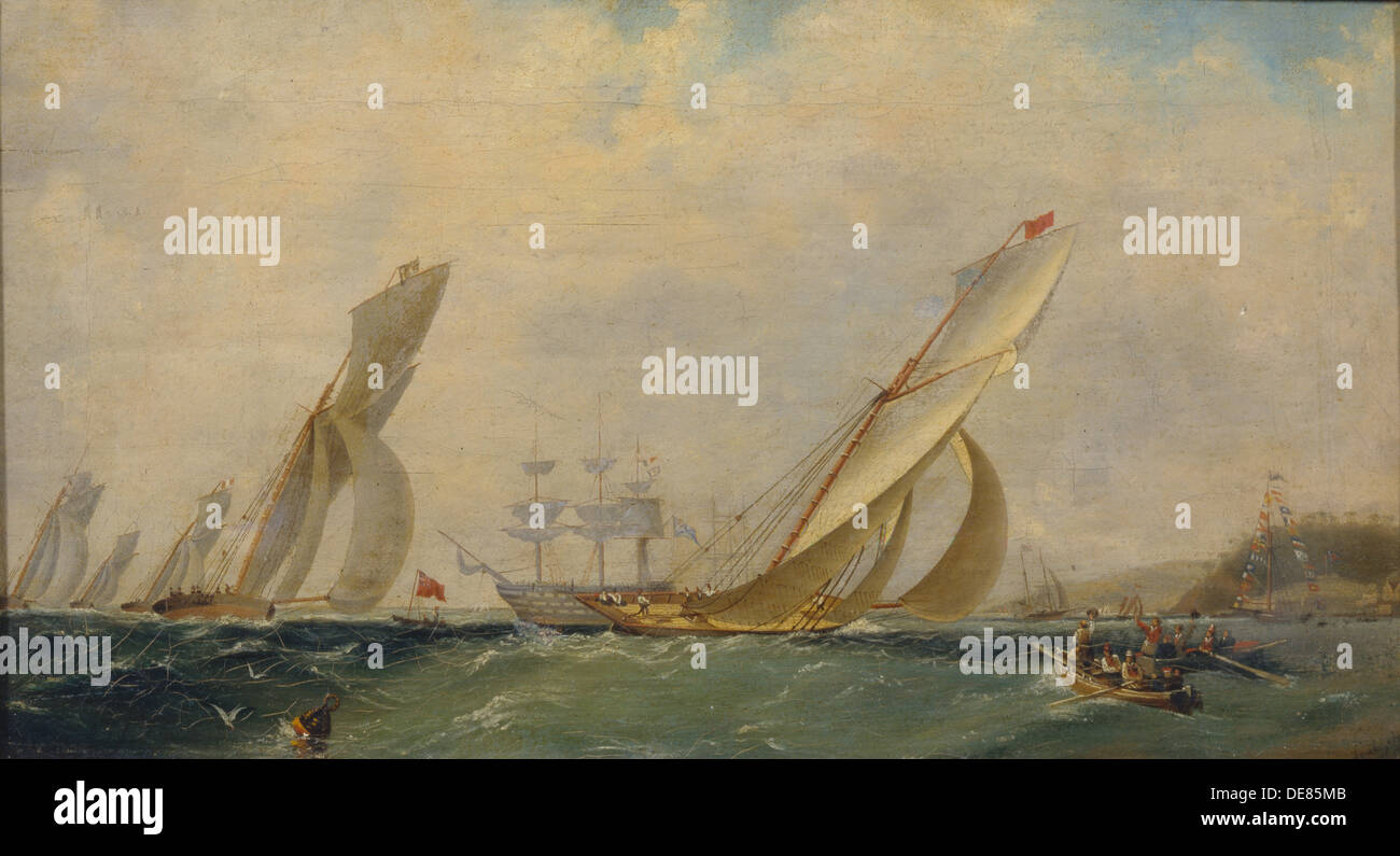 Sur une mer de frégates, 1838. Artiste : Aivazovsky, Ivan Constantinovitch (1817-1900) Banque D'Images