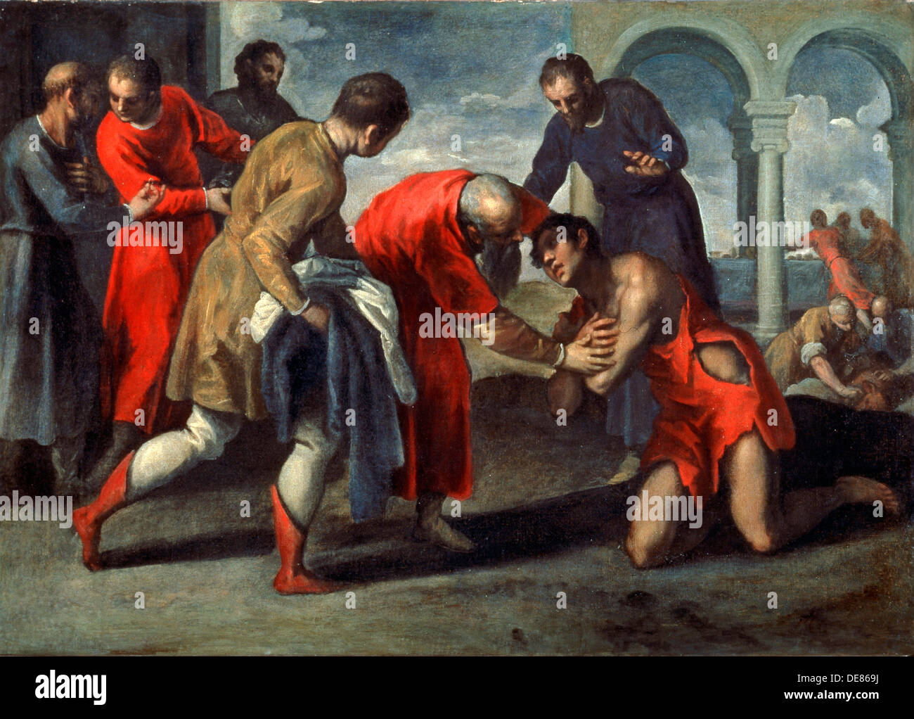 Retour du fils prodigue", après 1600. Artiste : Jacopo Palma Banque D'Images