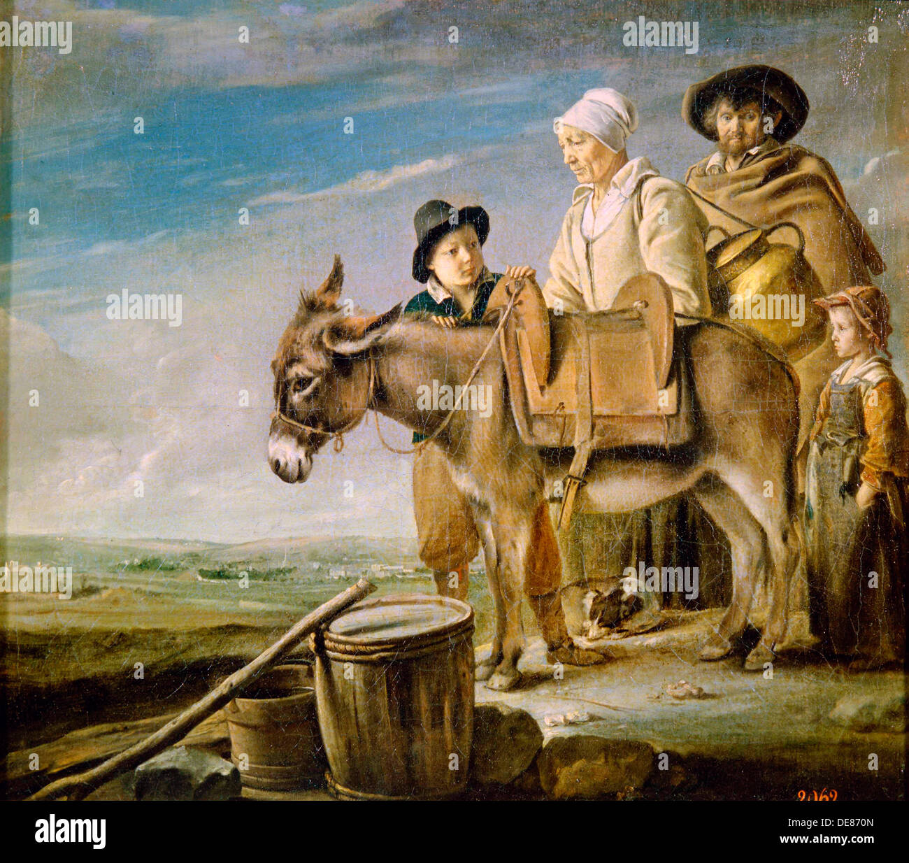 La famille de "La Laitière", 1641. Artiste : Louis Le Nain Banque D'Images