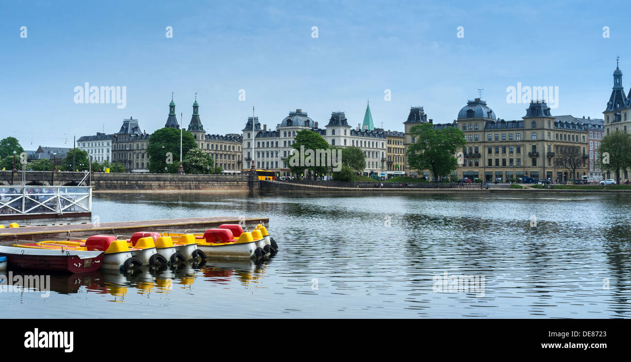 Copenhague, Danemark, l'horizon à l'Noerre Soegade Banque D'Images