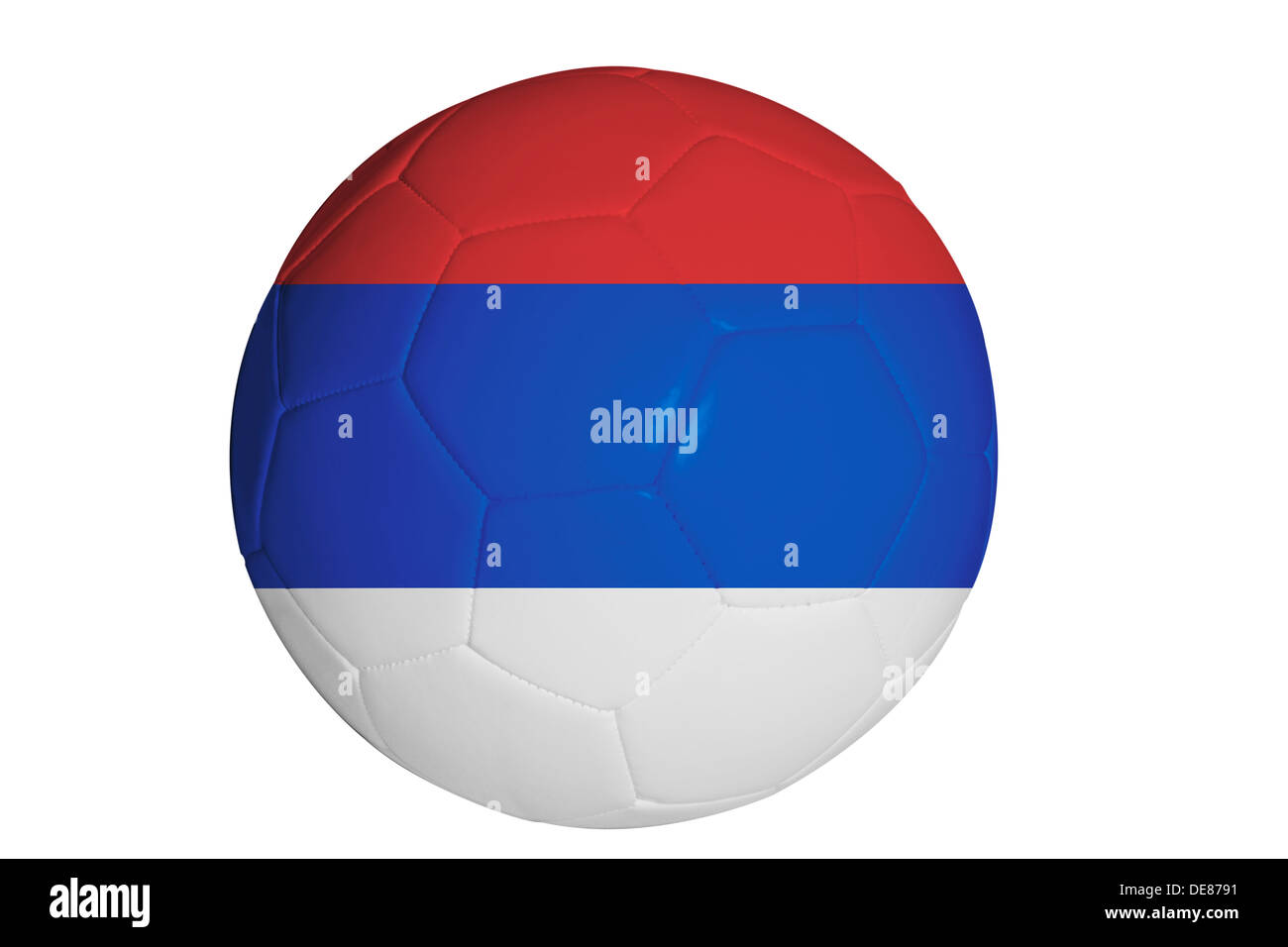 Drapeau serbe graphique sur ballon de soccer Banque D'Images
