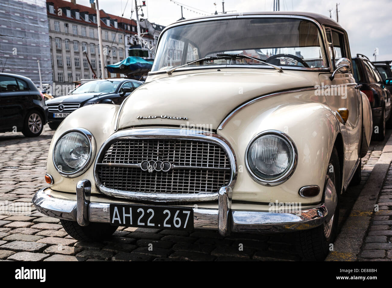 Copenhague, Danemark, une voiture classique Auto Union 1000 S Coupé Banque D'Images