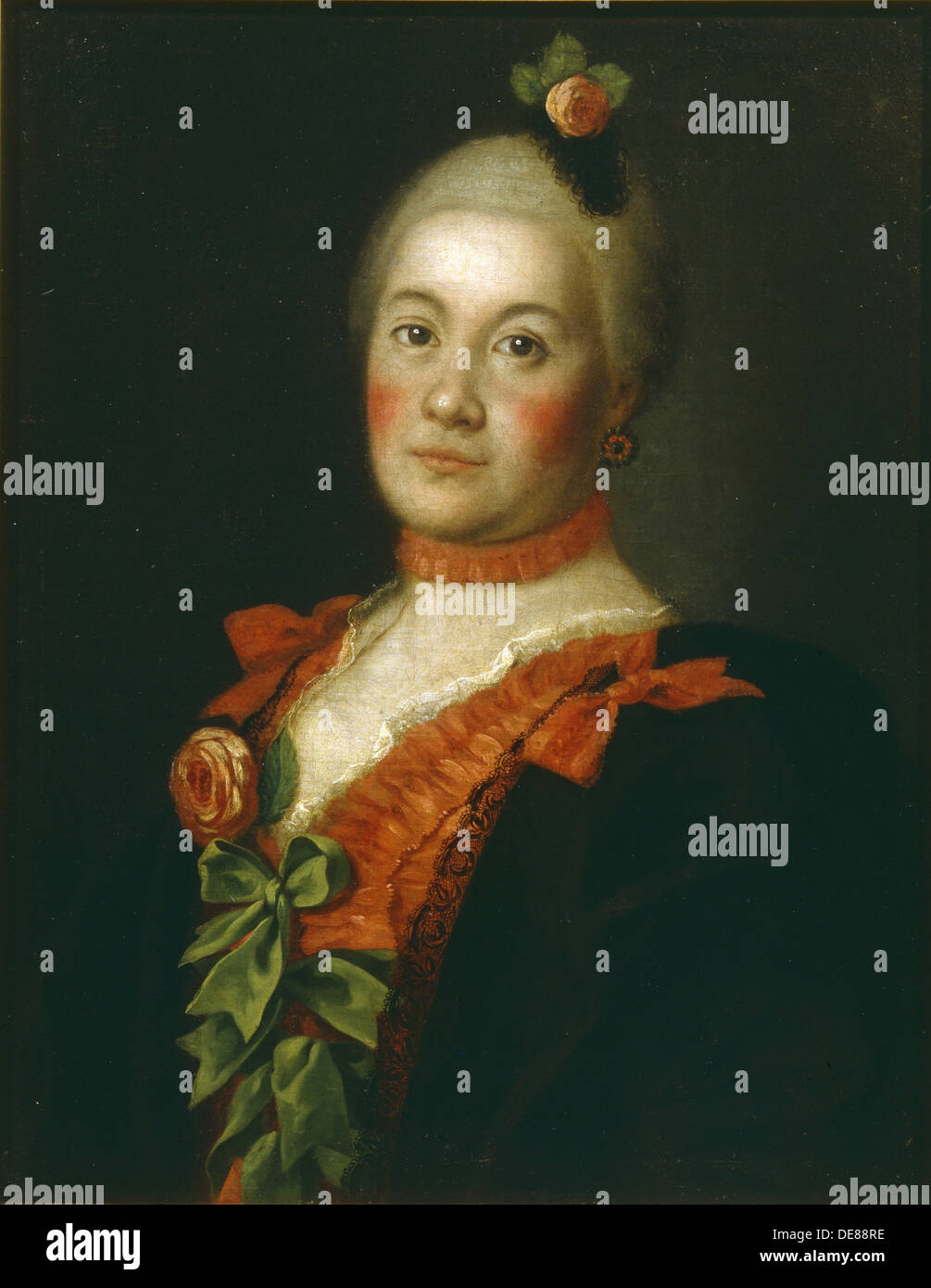 Portrait de la Comtesse Tatyana Alexeyevna Trubetskaya, 1761. Artiste : Antropov, Alexei Petrovitch (1716-1795) Banque D'Images