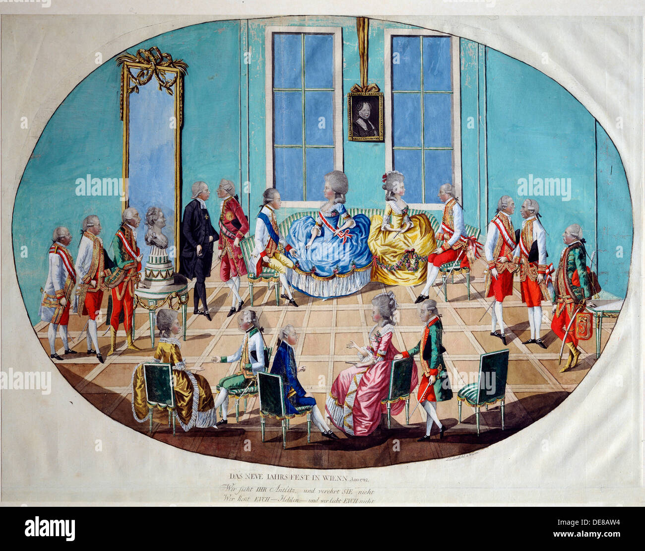 "La célébration du Nouvel An à Vienne en 1782", 1783. Artiste : Johann Hieronymus Löschenkohl Banque D'Images