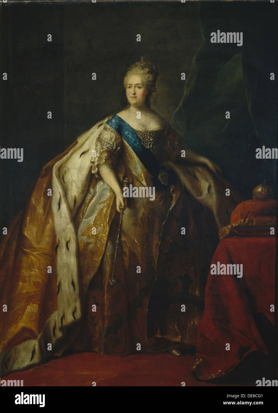 Portrait de l'impératrice Catherine II (1729-1796), 1796. Artiste : Drozhdin, Petro Semionovitch (1745-1805) Banque D'Images