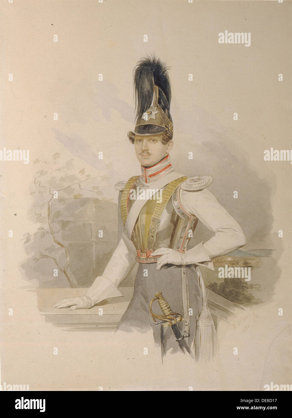 Portrait du Comte Valentin Grigorievitch Stroganov (1801-1833), avant 1832. Artiste : Hau (Gau), Vladimir Ivanovitch (1816-1895) Banque D'Images
