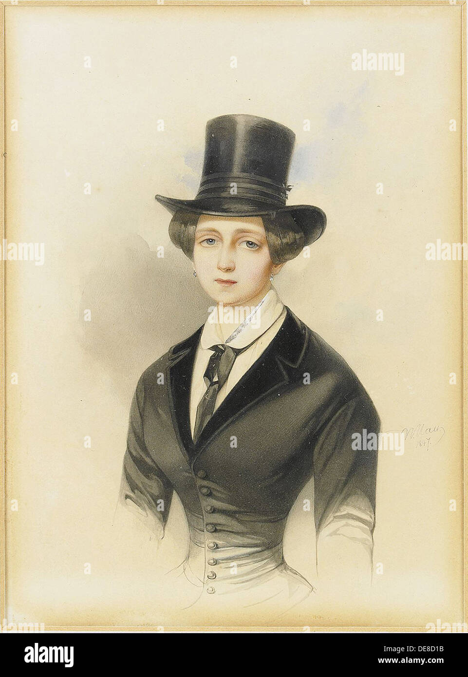 Portrait de la grande-duchesse Catherine Mikhaïlovna de Russie (1827-1894), 1847. Artiste : Hau (Gau), Vladimir Ivanovitch (1816-1895) Banque D'Images