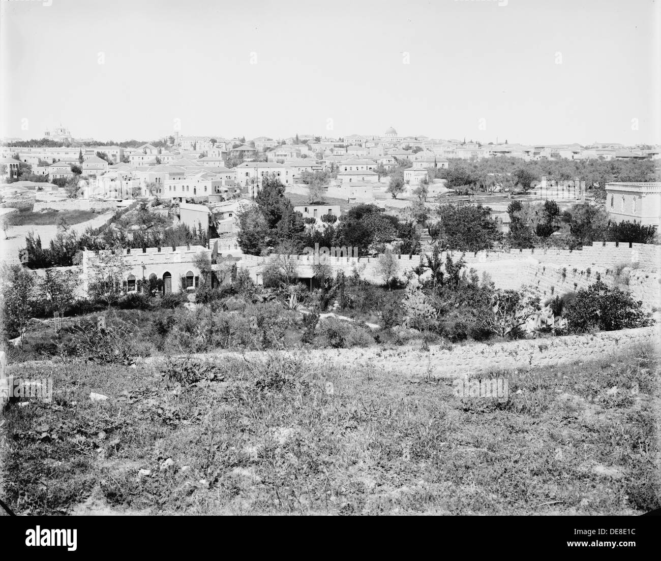 Vue de la ville de Jérusalem, de la Golgotha, entre 1870 et 1880. Banque D'Images