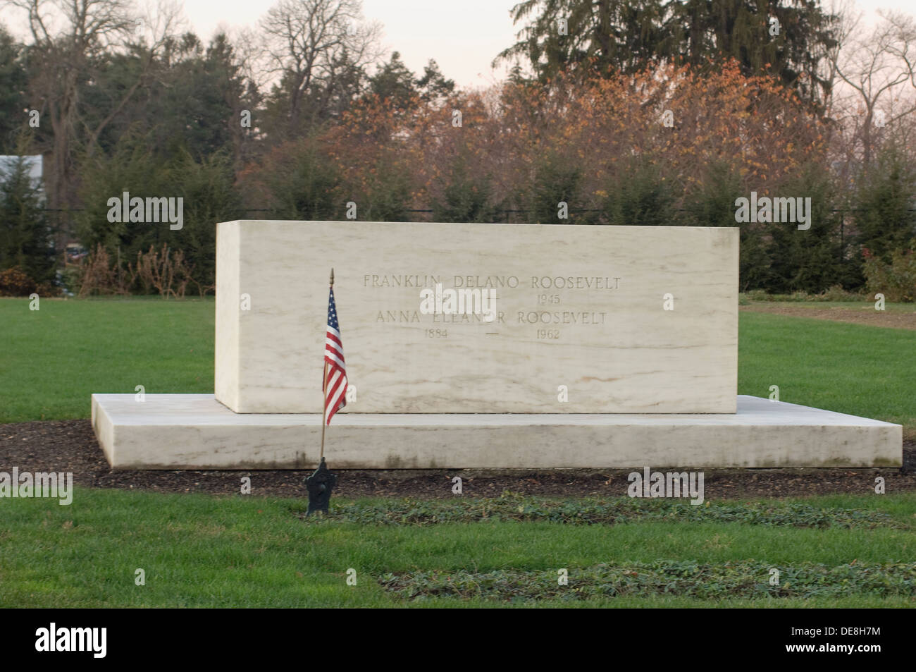 Tombe de Franklin et Eleanor Roosevelt à la maison familiale à Hyde Park, New York. Photographie numérique Banque D'Images
