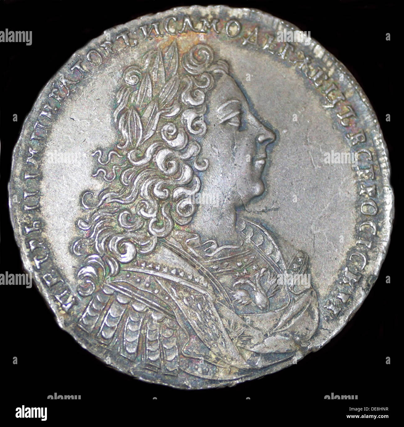 Le Tsar Pierre II de Russie. Rouble d'argent de 1728, 1728. Artiste : Numismatique, monnaie russe Banque D'Images