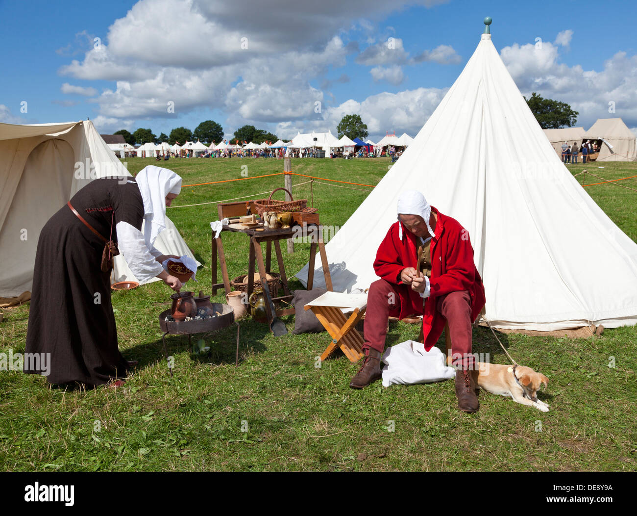 Guerre des Deux-roses Russie partisans à la bataille de Bosworth re-enactment Hinckley Leicestershire Angleterre GO UK EU Europe Banque D'Images