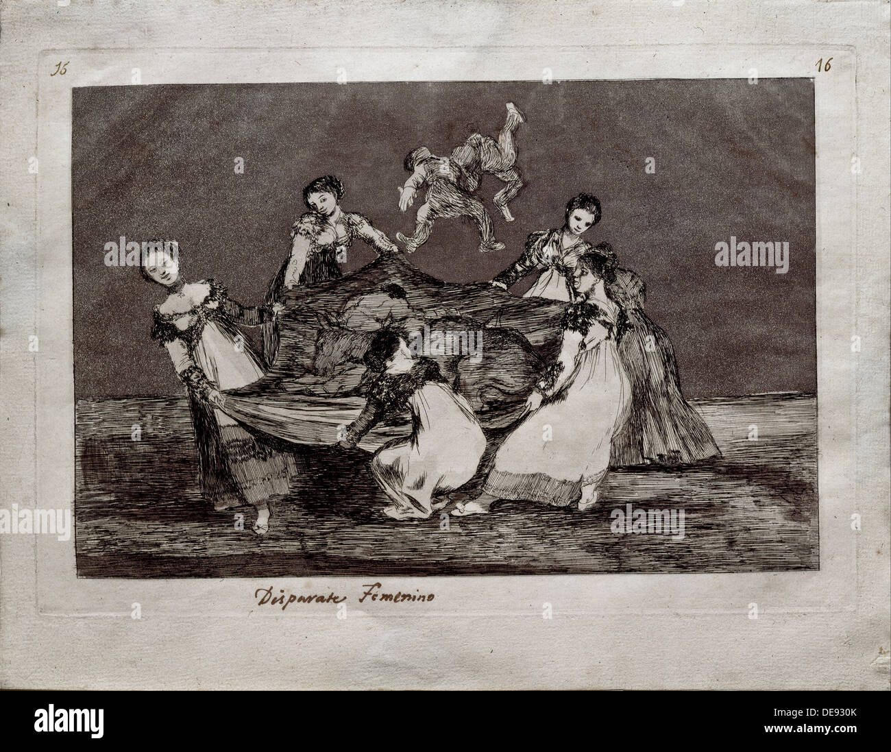 Folie féminine (de la série Los disparates (Follies), 1815-1819. Artiste : Goya, Francisco de (1746-1828) Banque D'Images