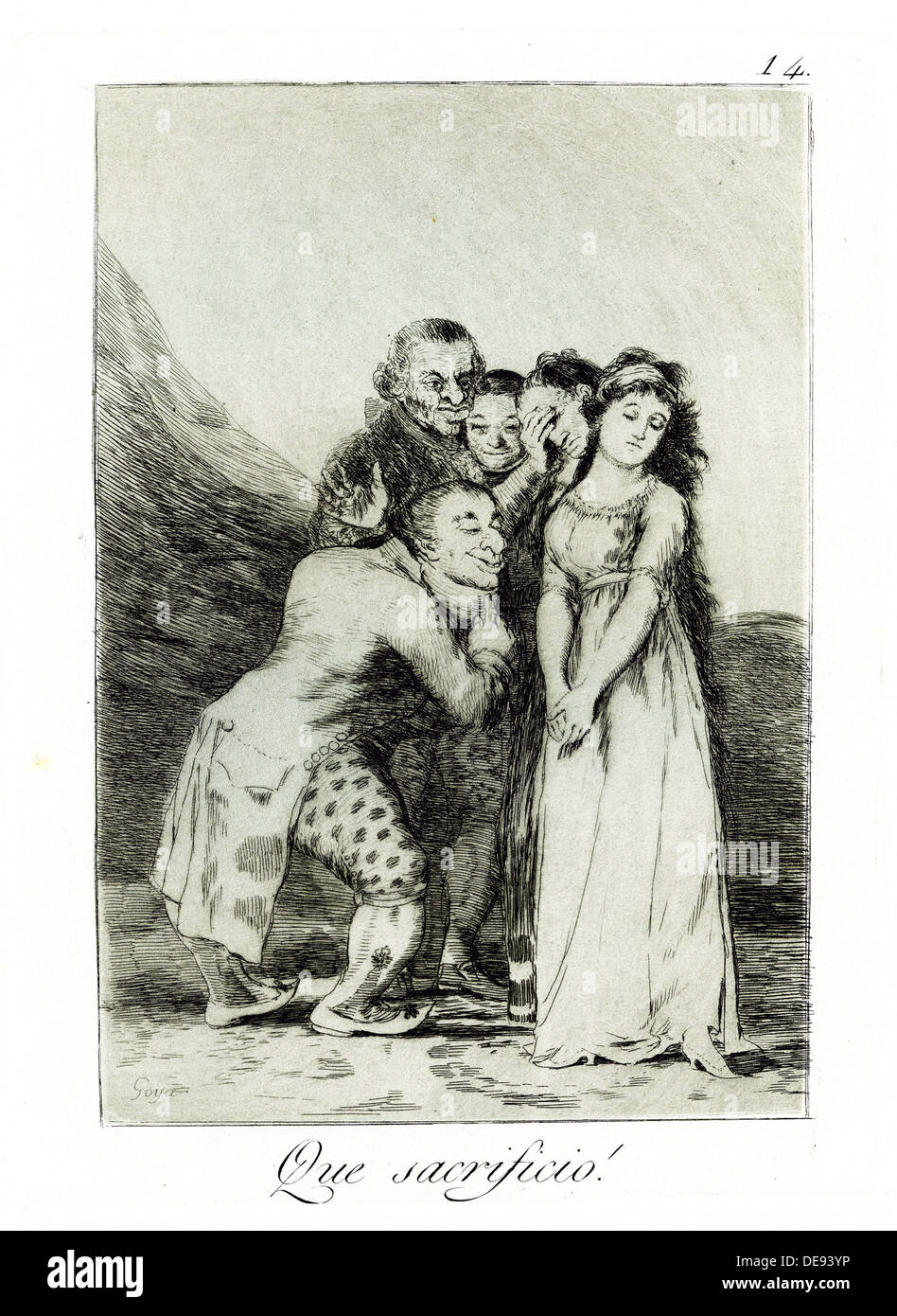 Que sacrificio ! (Qu'un sacrifice !). Capricho (n° 14), 1797-1798. Artiste : Goya, Francisco de (1746-1828) Banque D'Images