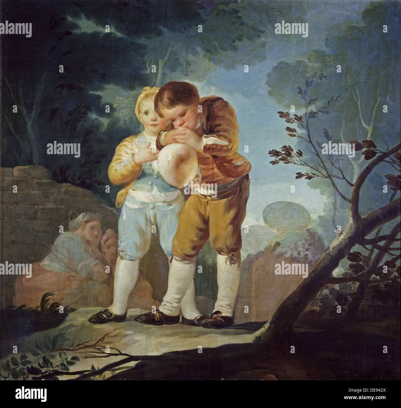 Enfants gonfler un vessie, 1778. Artiste : Goya, Francisco de (1746-1828) Banque D'Images