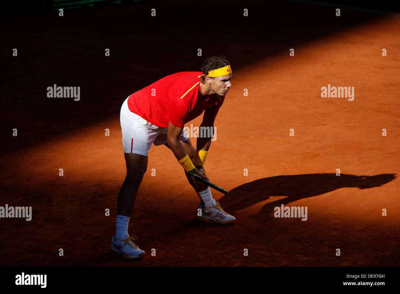 Madrid, Espagne, World Group Play-off tournoi Copa Davis l'Espagne contre l'Ukraine. 13e Août, 2013. Picture Show Rafael Nadal au cours de premier jour de la Caja Magica. Credit : Action Plus Sport/Alamy Live News Banque D'Images