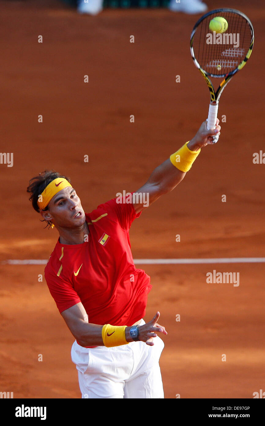 Madrid, Espagne, World Group Play-off tournoi Copa Davis l'Espagne contre l'Ukraine. 13e Août, 2013. Picture Show Rafael Nadal au cours de premier jour de la Caja Magica. Credit : Action Plus Sport/Alamy Live News Banque D'Images