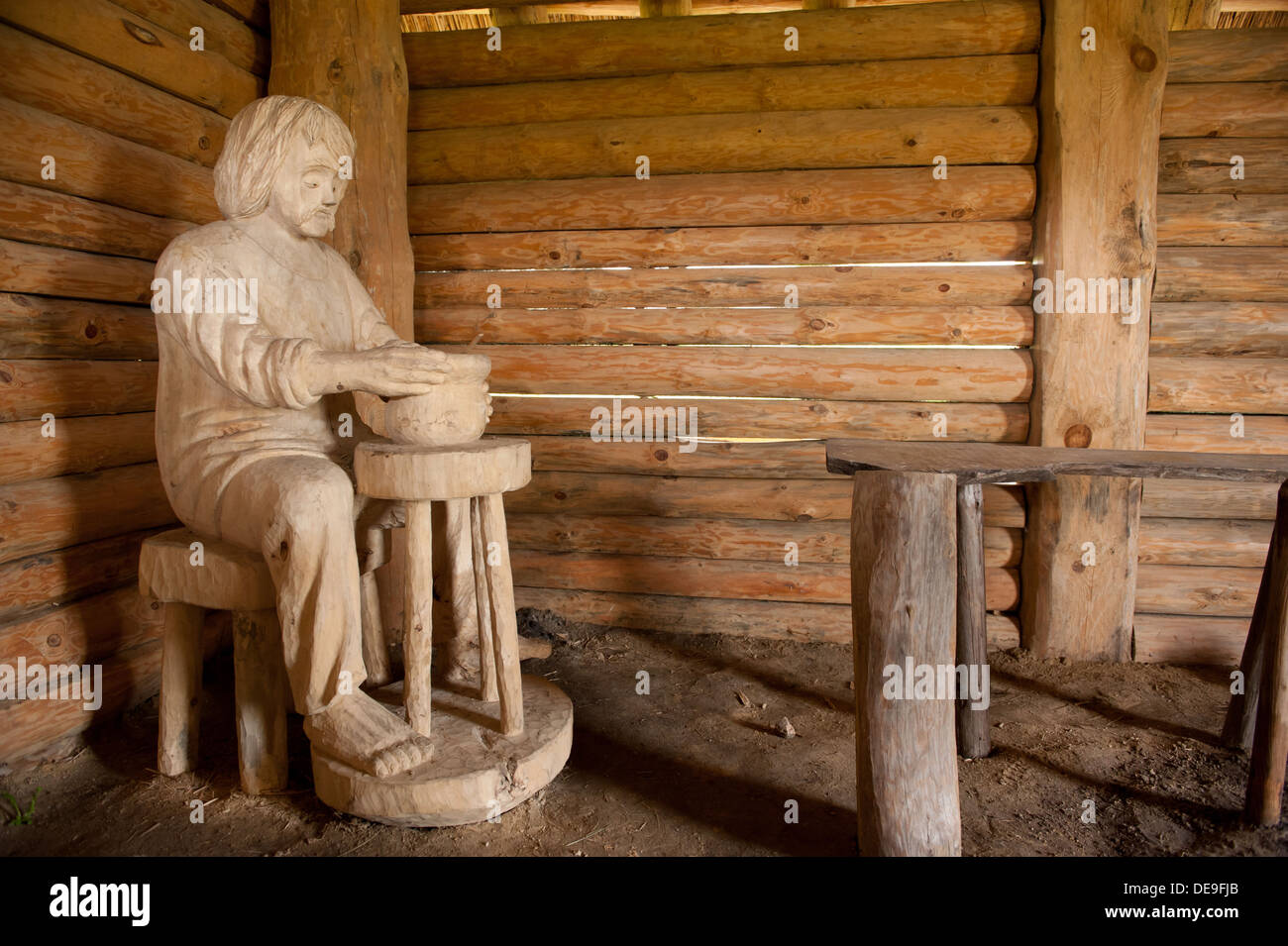 Sculpture à l'intérieur des travailleurs slaves hut Banque D'Images