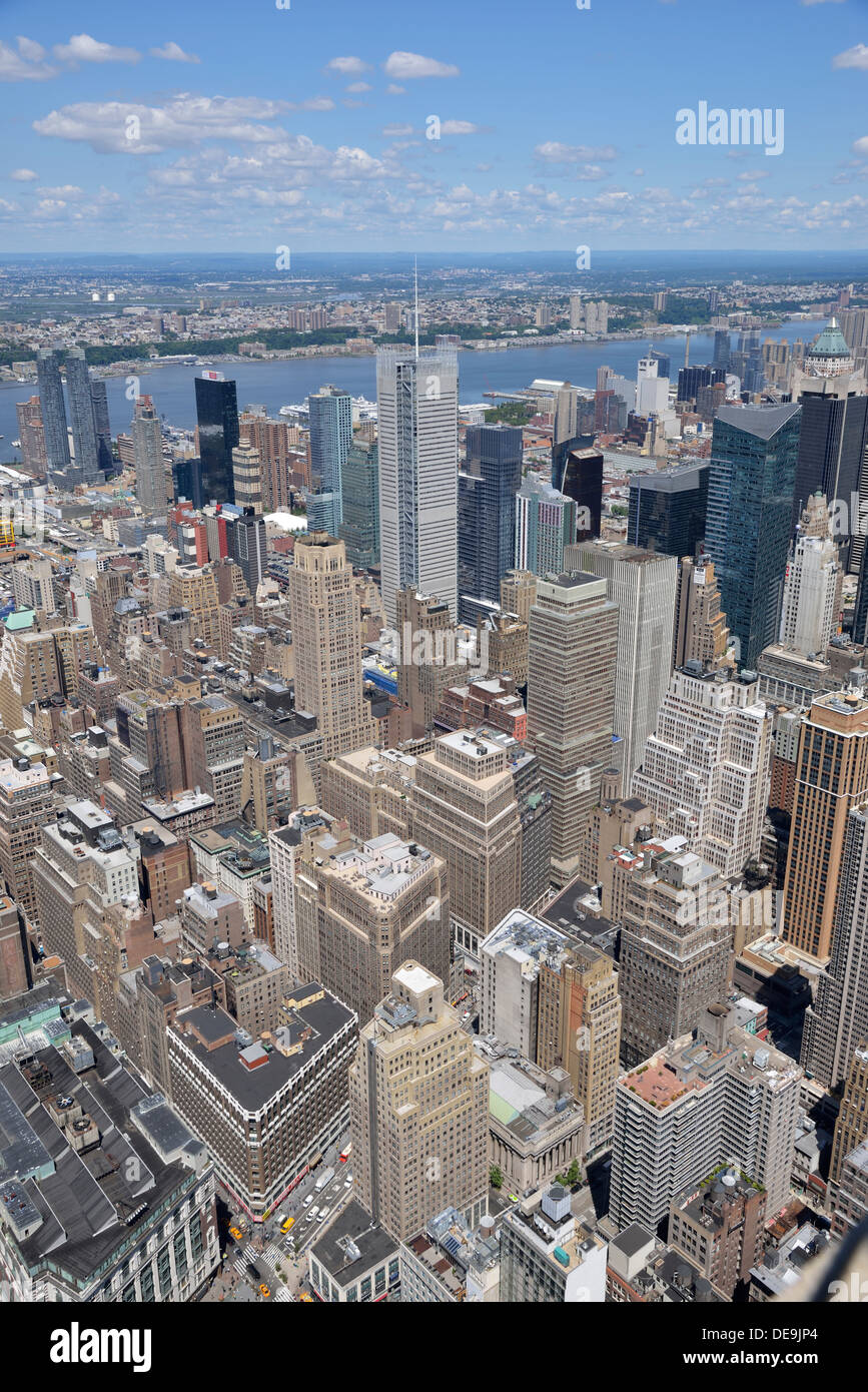 Vue depuis l'Empire State Building, Manhattan, New York City, New York, USA Banque D'Images