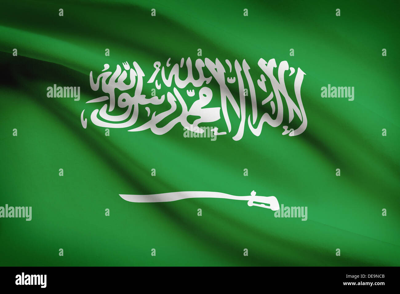 Drapeau de l'Arabie saoudite dans le vent. Partie d'une série. Banque D'Images