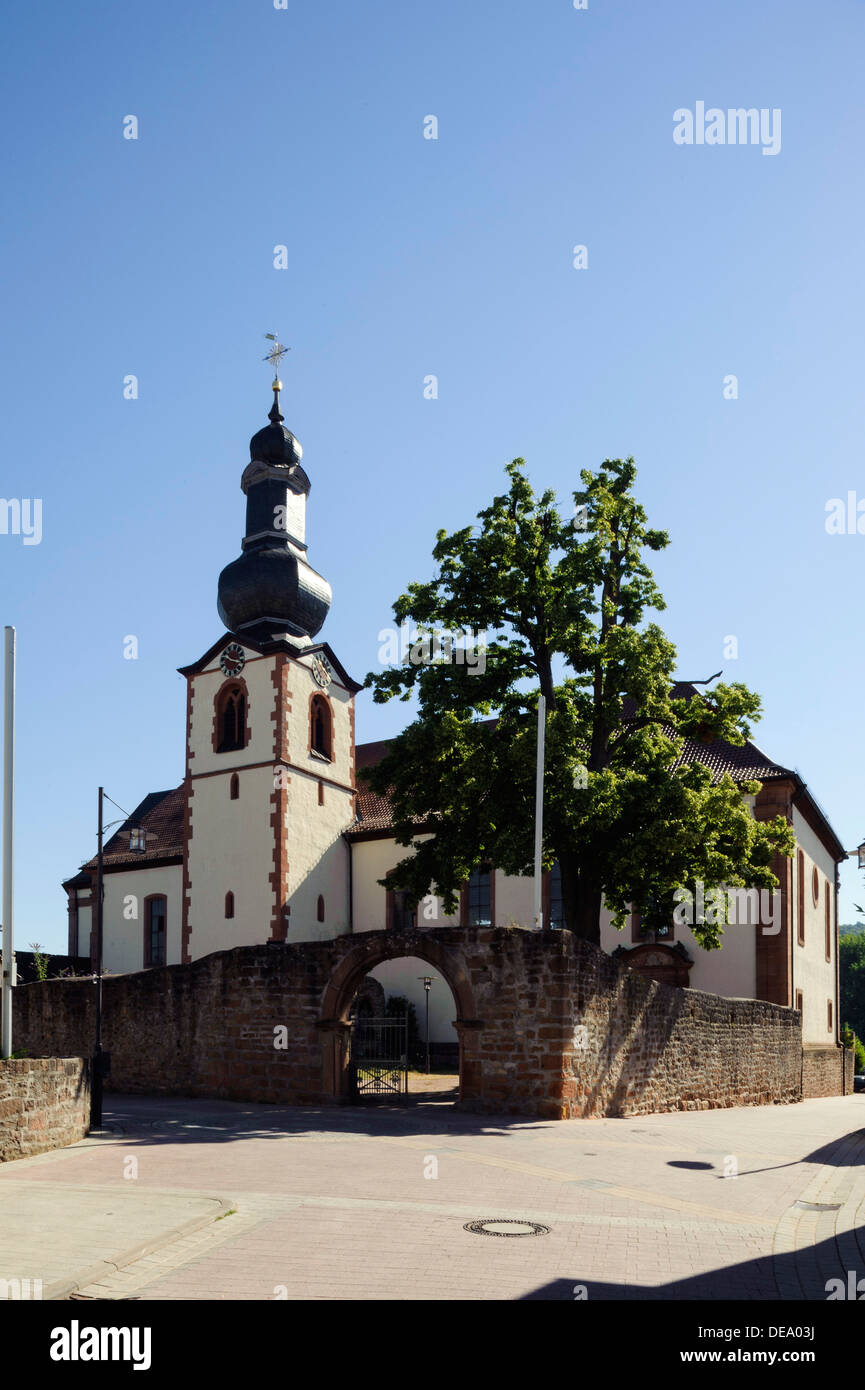 L'église paroissiale de l'assomption de Marie dans la région de Grosswallstadt on Main, Allemagne Bavière Banque D'Images