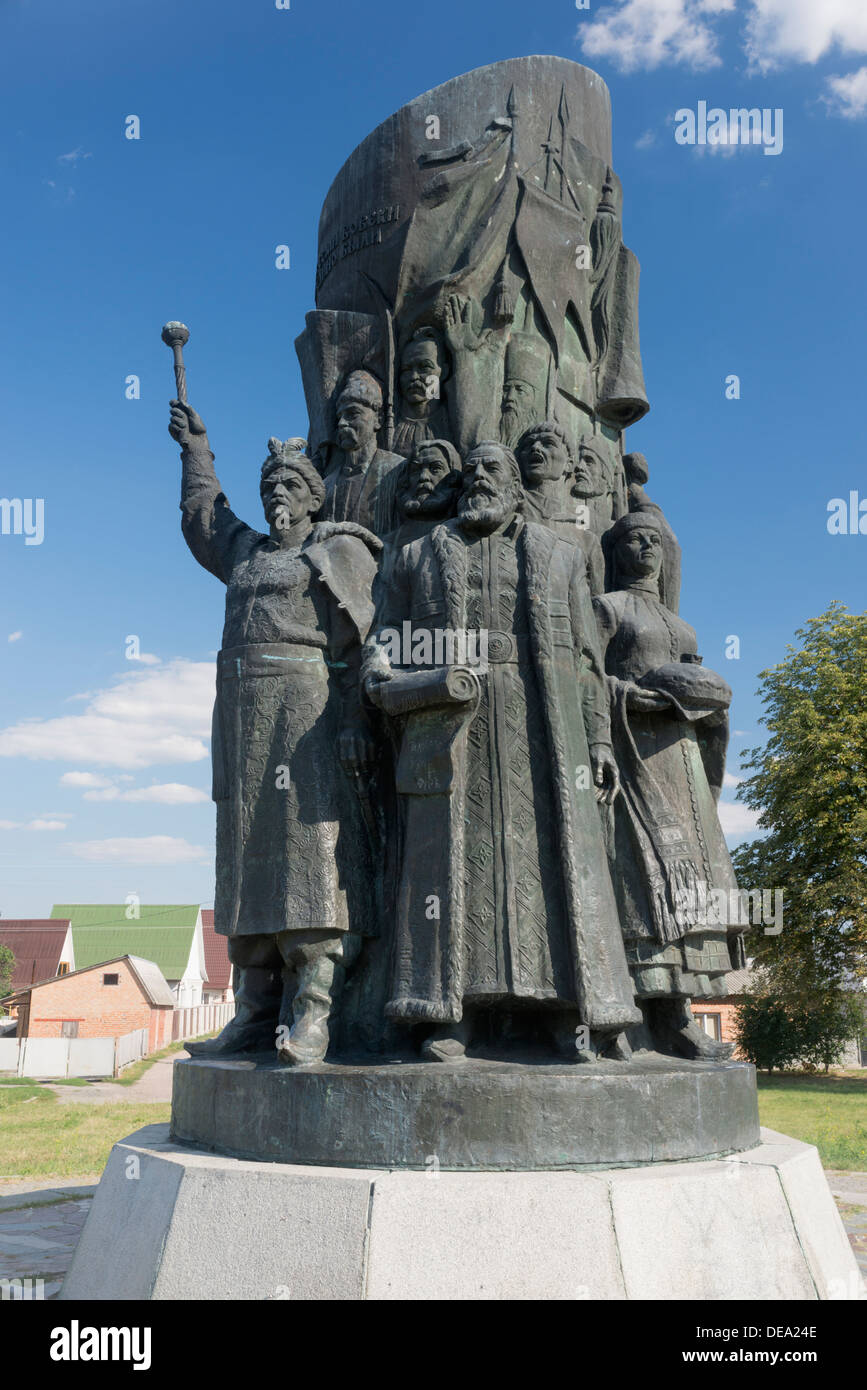 Le mémorial signe pour toujours ensemble' sur le 325e anniversaire de la réunification de l'Ukraine et la Russie en Pereyaslav-Khmelnytsky Banque D'Images