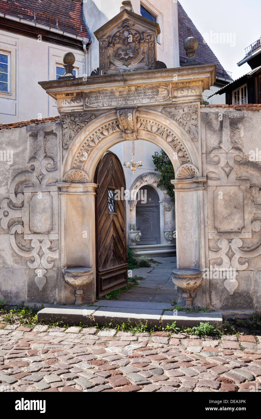 Entrée sur Freiheit, Altstadt, Meissen, Saxe, Allemagne Banque D'Images