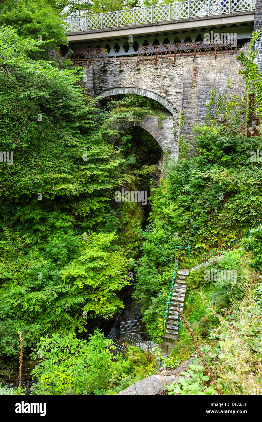 Le pont à Devil's Bridge, Ceredigion, pays de Galles, Royaume-Uni Banque D'Images