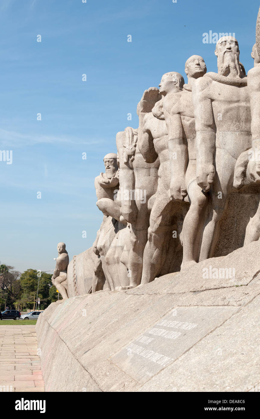 Le Monument Bandeiras dans le parc Ibirapuera, Sao Paulo, Brésil. Banque D'Images
