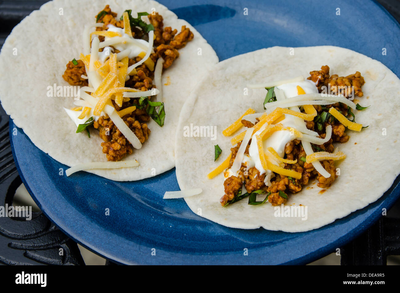 Tacos de Turquie sur une assiette. Banque D'Images