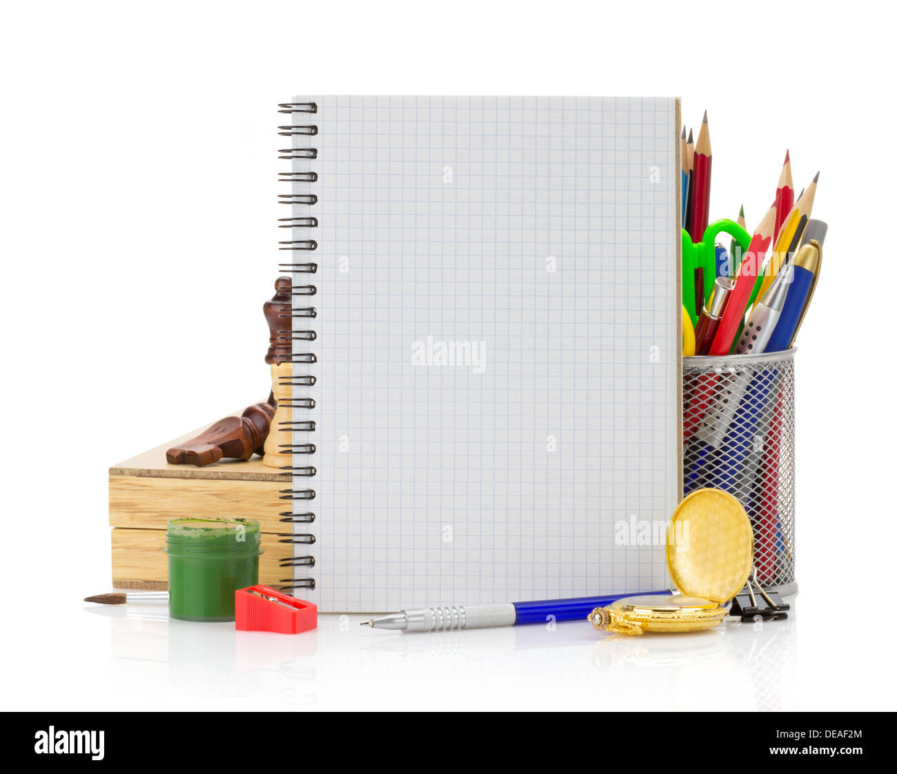 Retour à l'école concept isolé sur fond blanc Banque D'Images