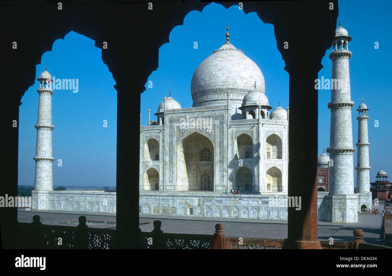 Taj Mahal Agra Uttar Pradesh, Inde Banque D'Images