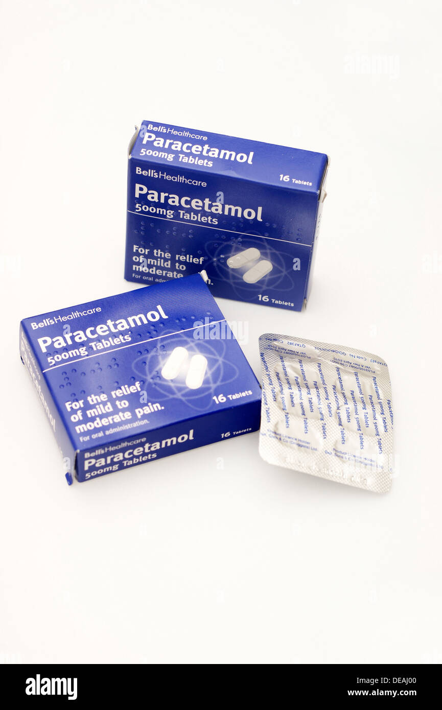 Packs générique de paracétamol comprimés pour le soulagement de la douleur  légère à modérée Photo Stock - Alamy
