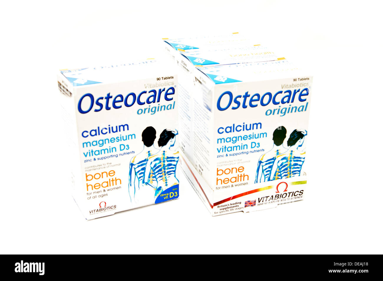 Comprimés Osteocare (calcium magnésium vitamine D zinc & soutenir nutriments pour lutter contre l'ostéoporose Banque D'Images