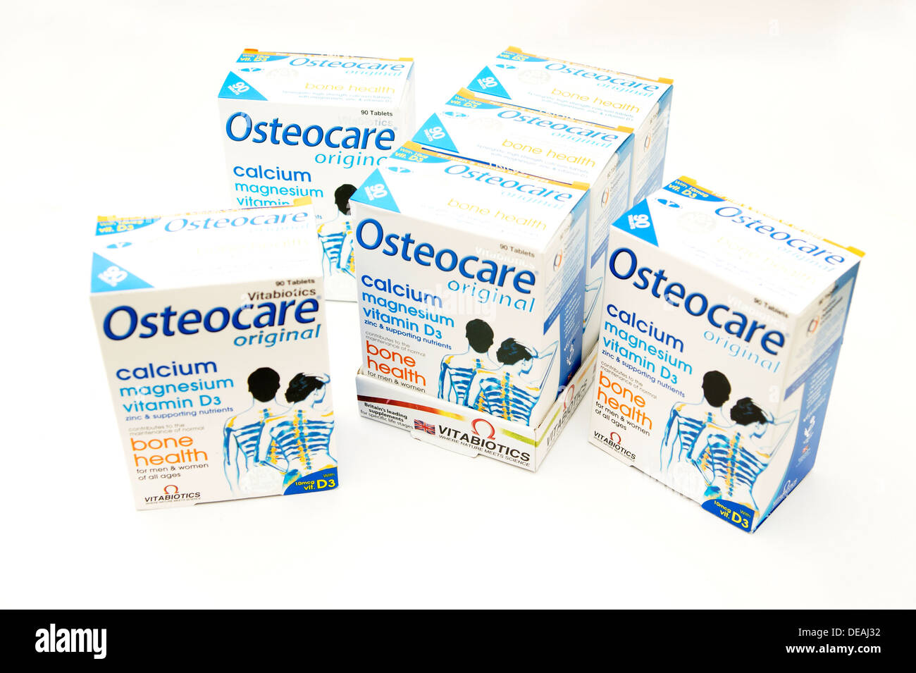 Comprimés Osteocare (calcium magnésium vitamine D zinc & soutenir nutriments pour lutter contre l'ostéoporose Banque D'Images