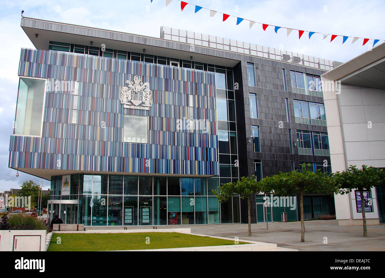 Le Doncaster bureaux municipaux, comprenant salle du conseil, services conseil & customer service center, Sir Nigel Gresley Square. Banque D'Images