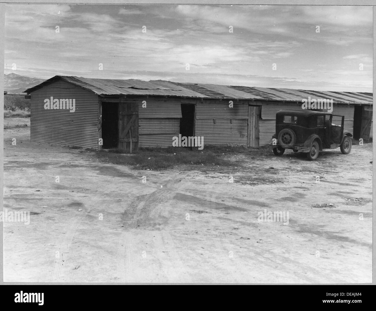 Près de Buckeye, comté de Maricopa, en Arizona. Caserne des récolteuses de coton. Double rangée de 20 seule la chambre de l'autre . . . 5246 Banque D'Images