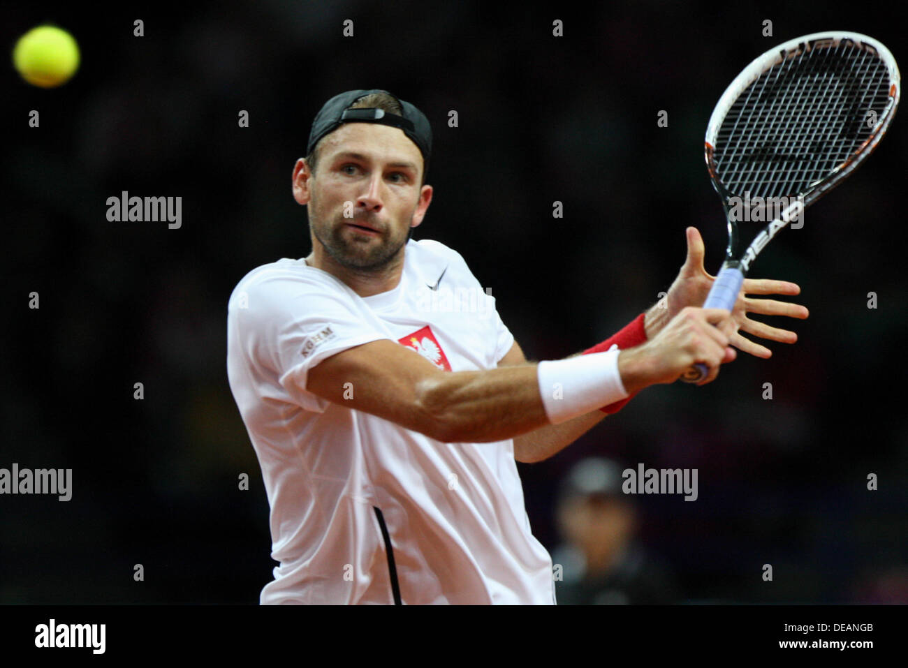 Varsovie, Pologne. 15 septembre 2013. Groupe mondial de la Coupe Davis, play-off, Polska - Australie Grand Chelem, Lukasz (POL), fot. Tomasz Jastrzebowski / Foto Olimpik Crédit : Cal Sport Media/Alamy Live News Banque D'Images