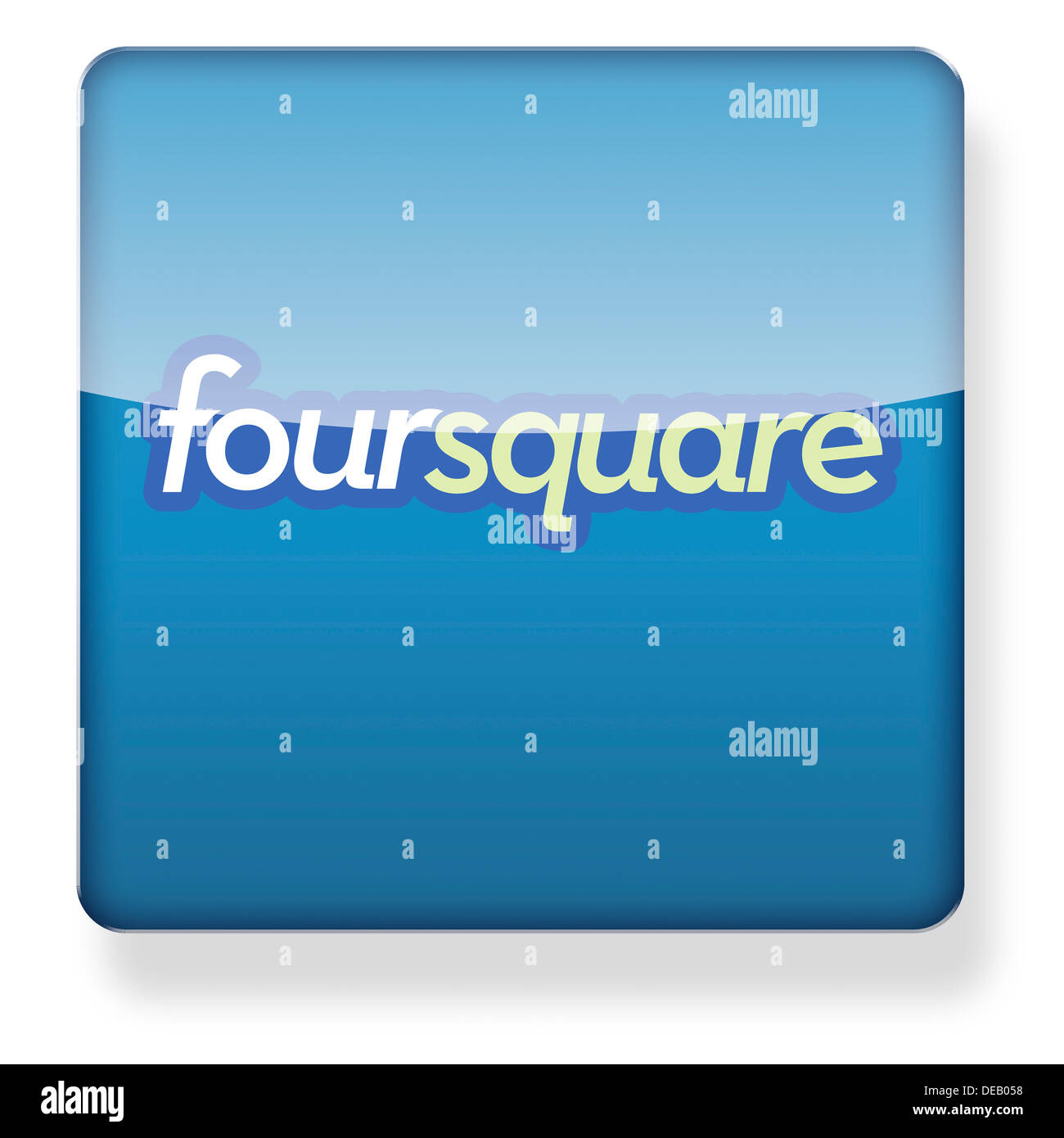 Logo Foursquare comme une icône de l'application. Chemin de détourage inclus. Banque D'Images