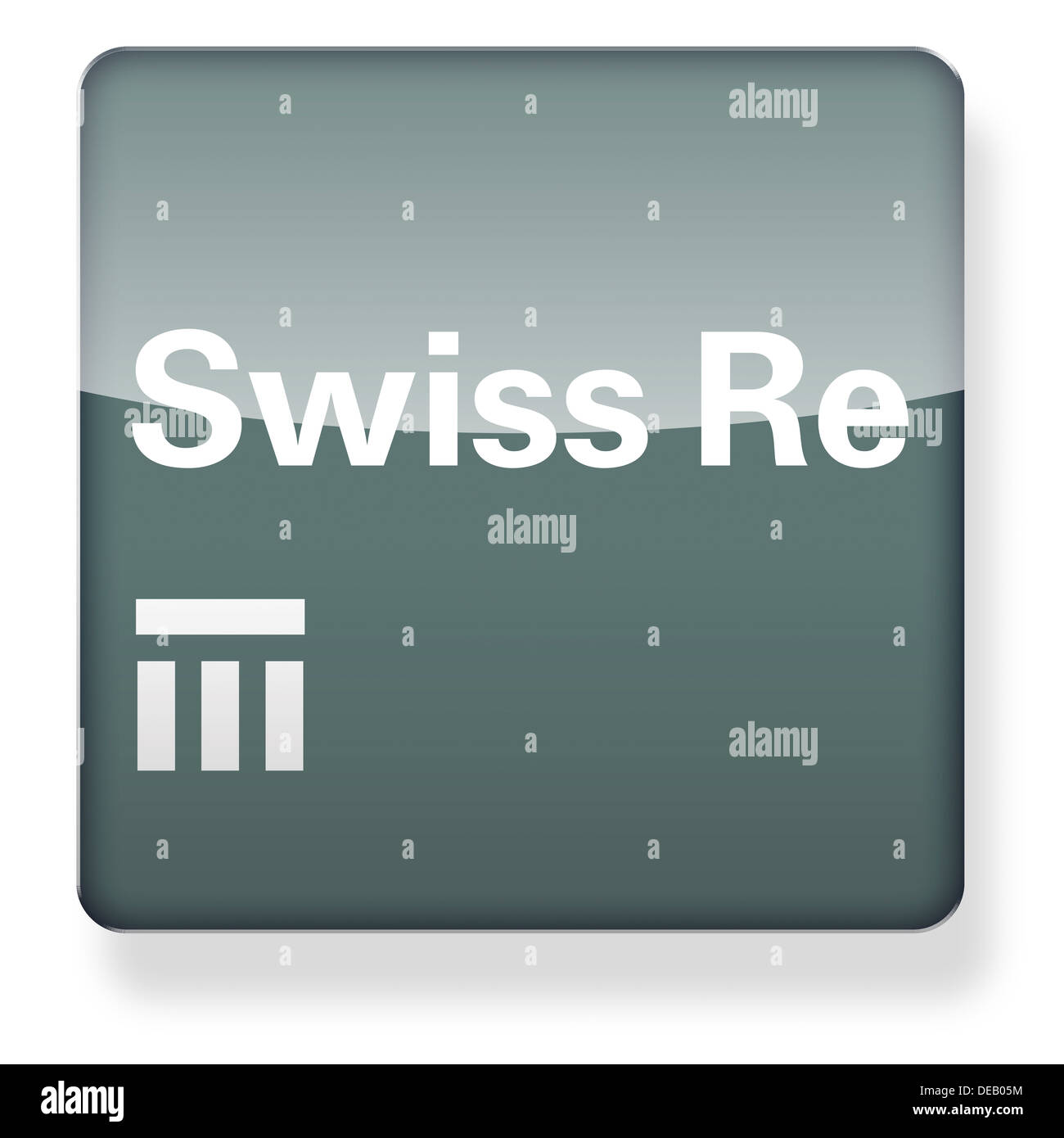 Logo Swiss Re comme une icône de l'application. Chemin de détourage inclus. Banque D'Images