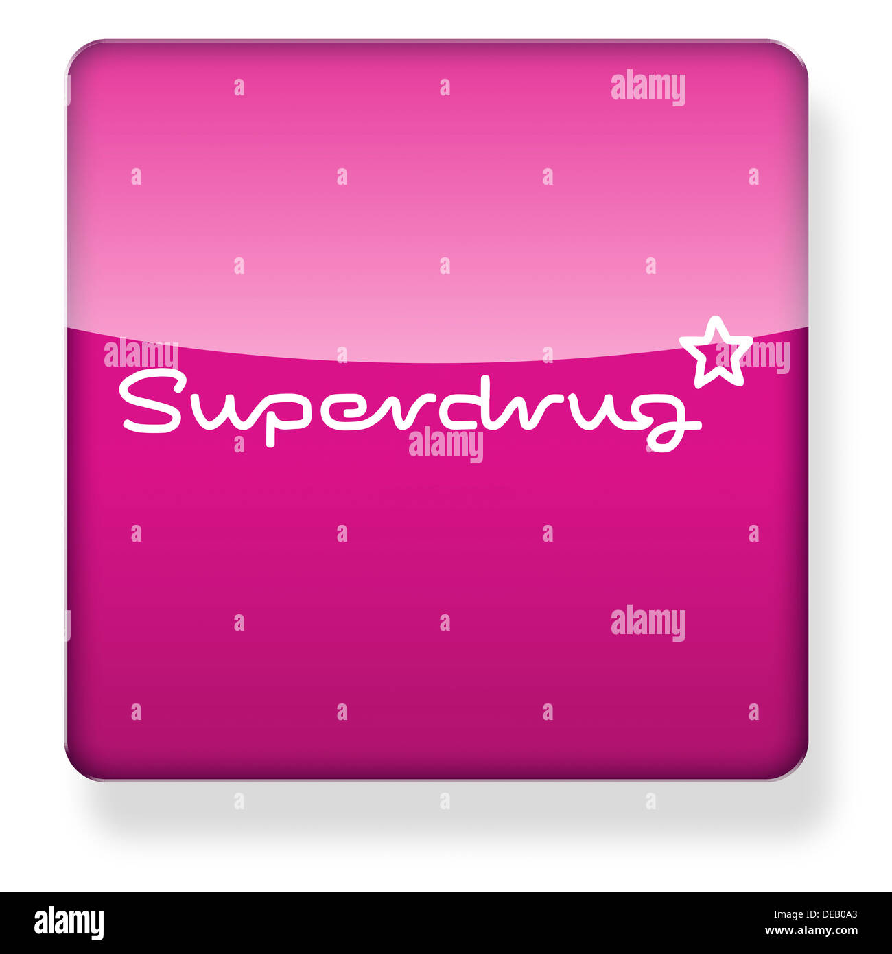 Logo Superdrug comme une icône de l'application. Chemin de détourage inclus. Banque D'Images
