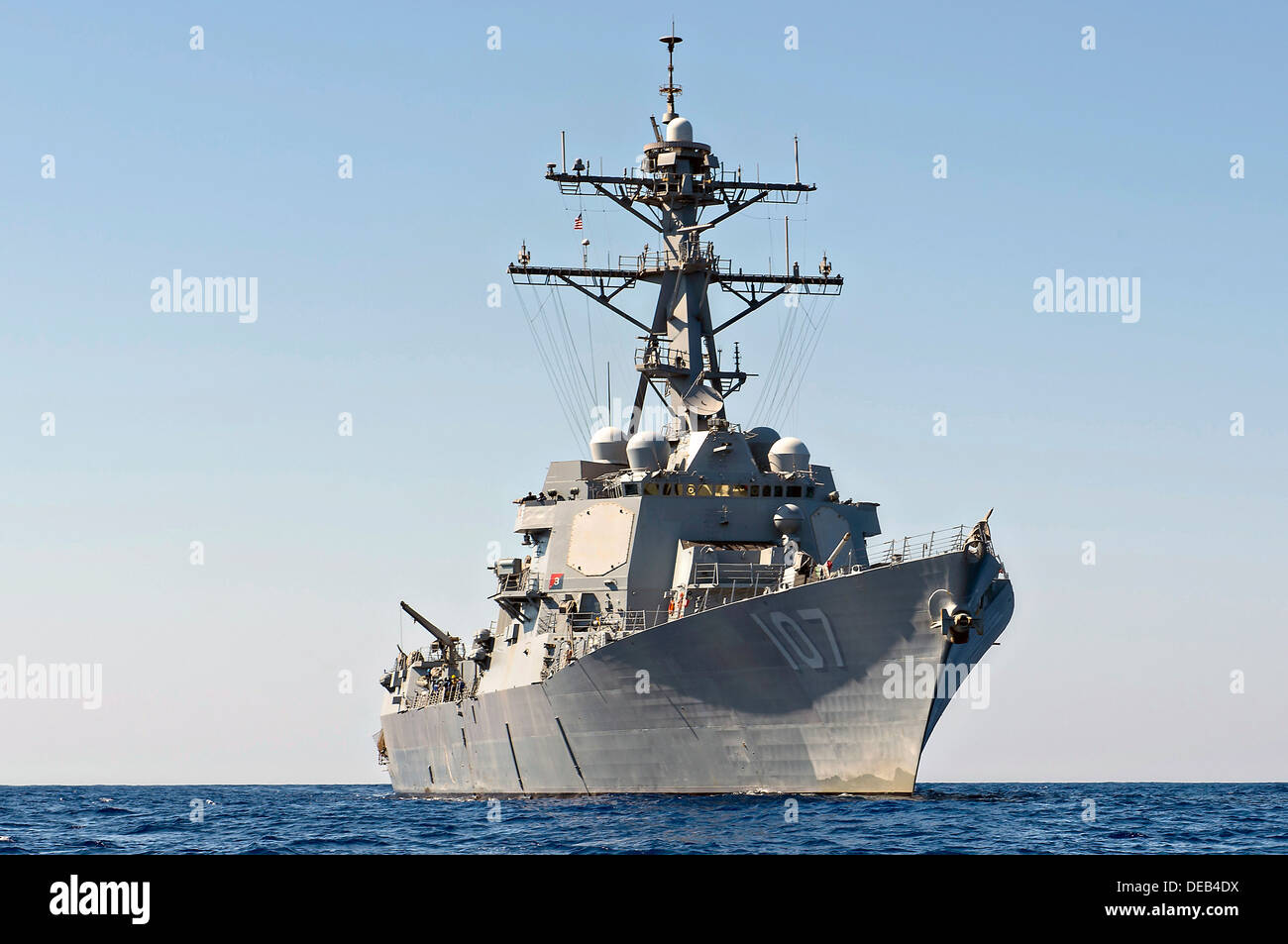 Lance-missiles de l'US Navy destroyer USS gravement lors d'opérations le 10 septembre 2013, dans la mer Méditerranée. Banque D'Images
